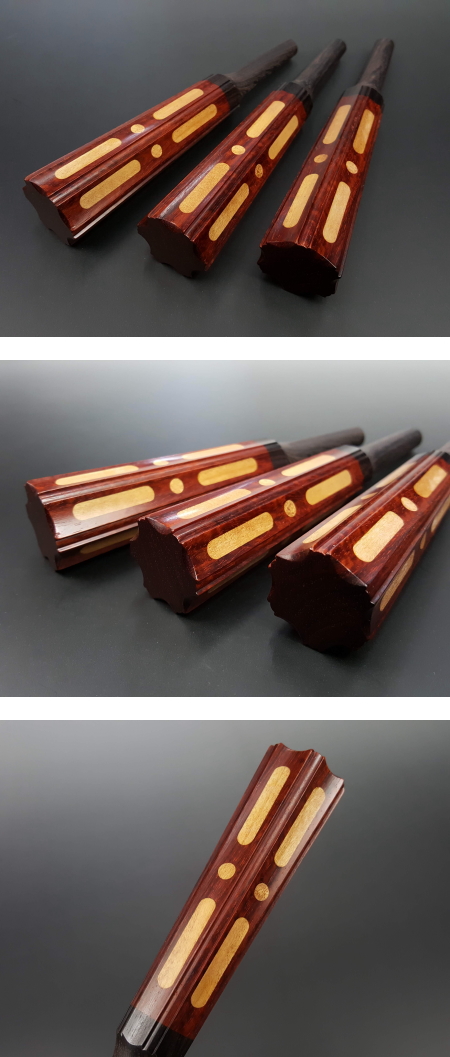 津軽三味線 糸巻き 象眼細工