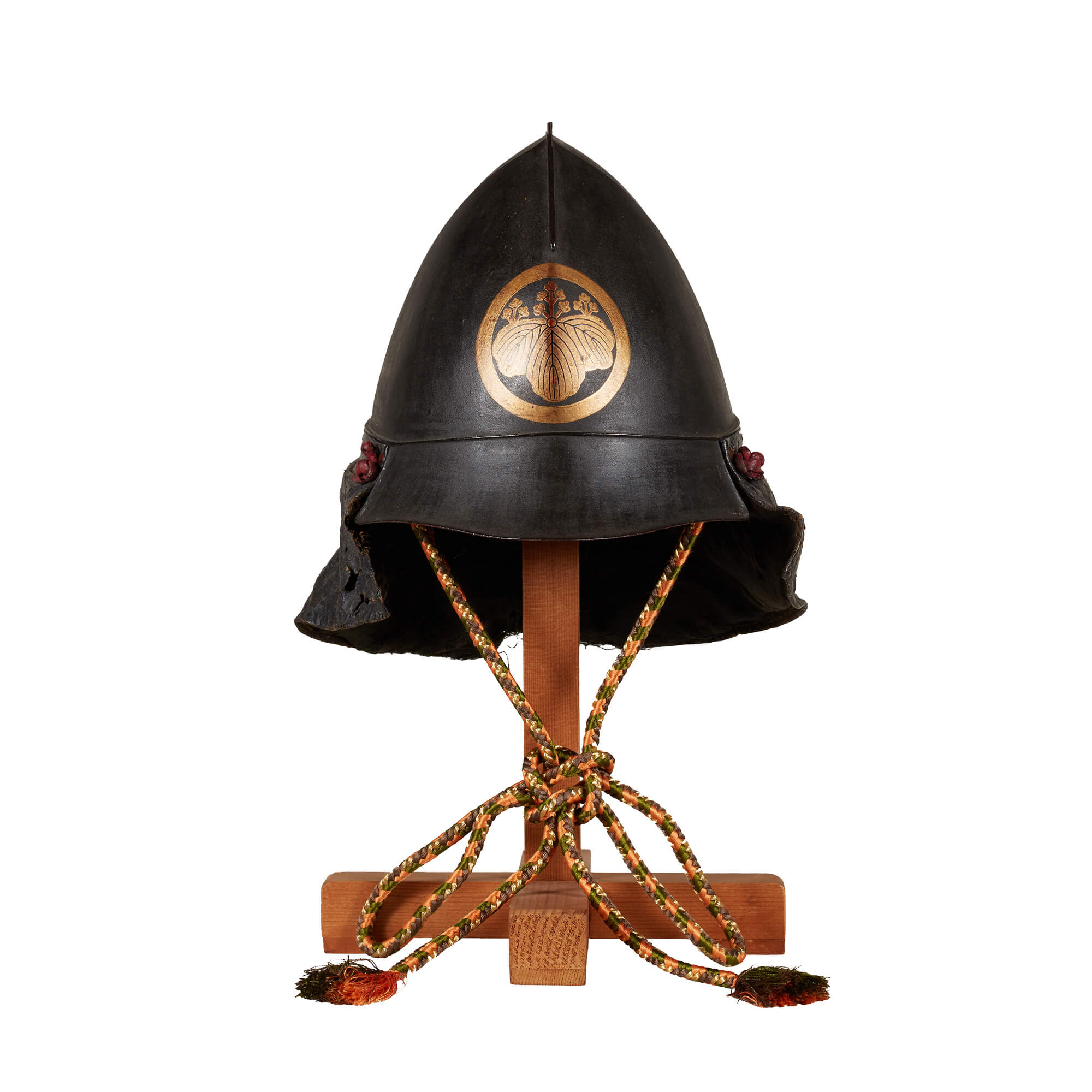 鉄錆色漆塗桃形兜／ホームメイト