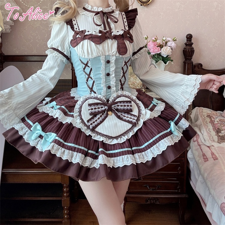 ToAlice】 L1618チョコミントコルセット風ジャンパースカート - To Alice