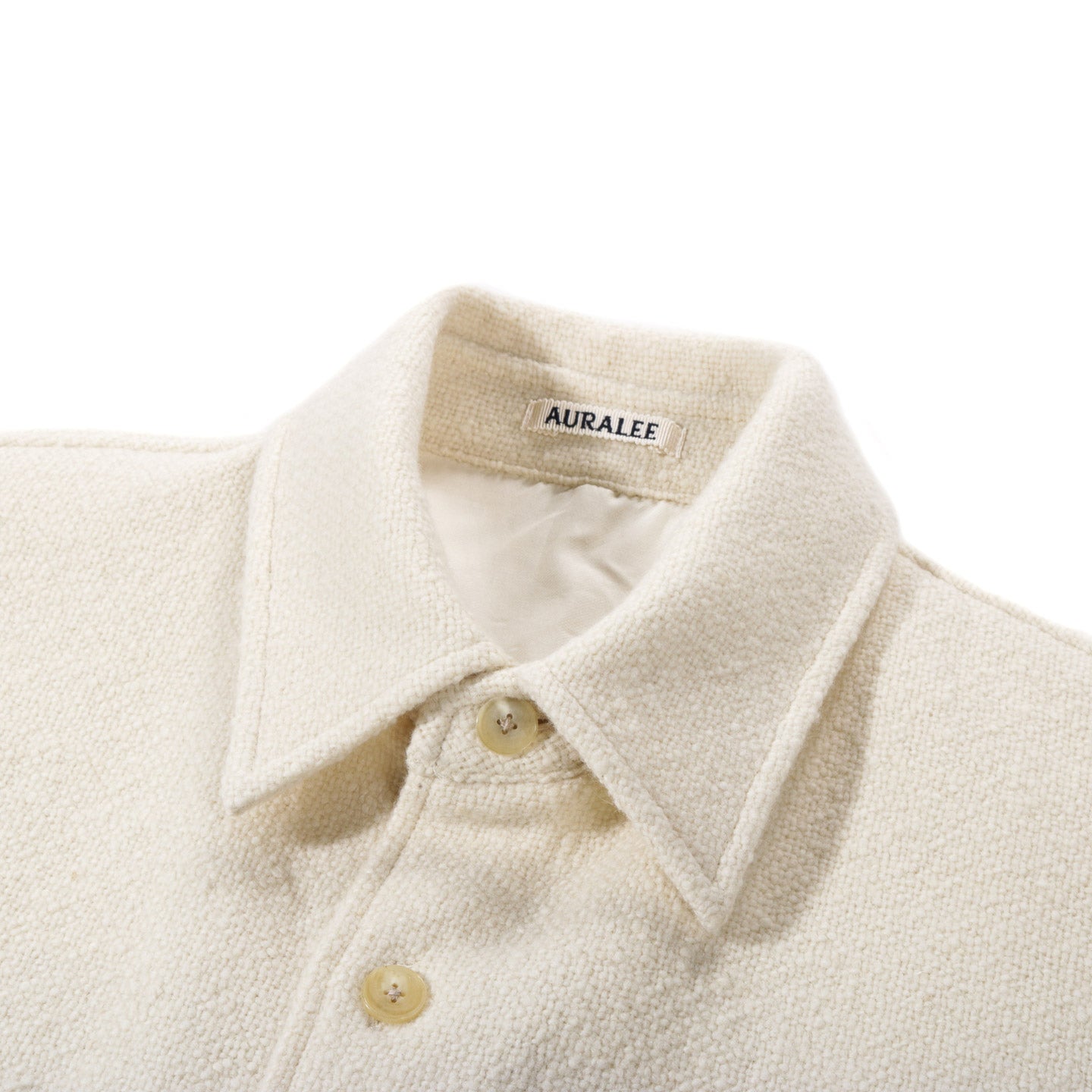 AURALEE HOMESPUN TWEED SHIRT BLOUSON IVORY WHITE | TODAY CLOTHING