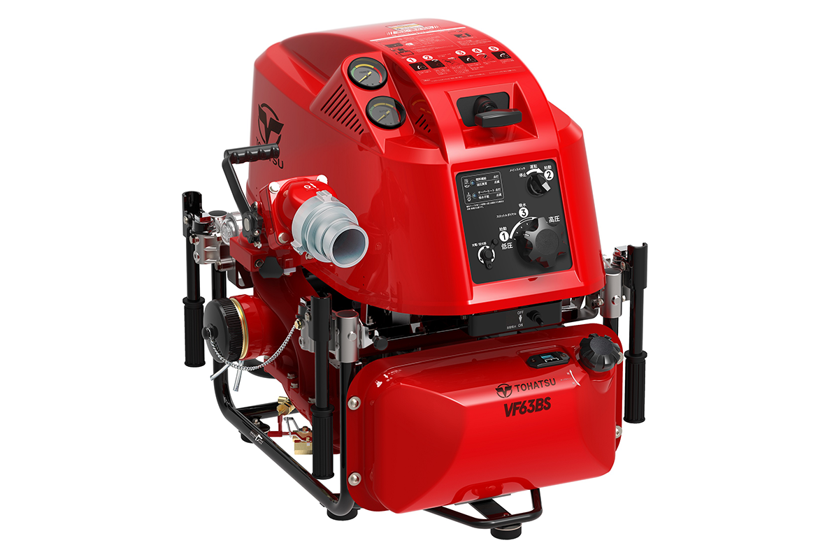 小型動力消防ポンプ ホースとステンレスノズルセット トーハツ