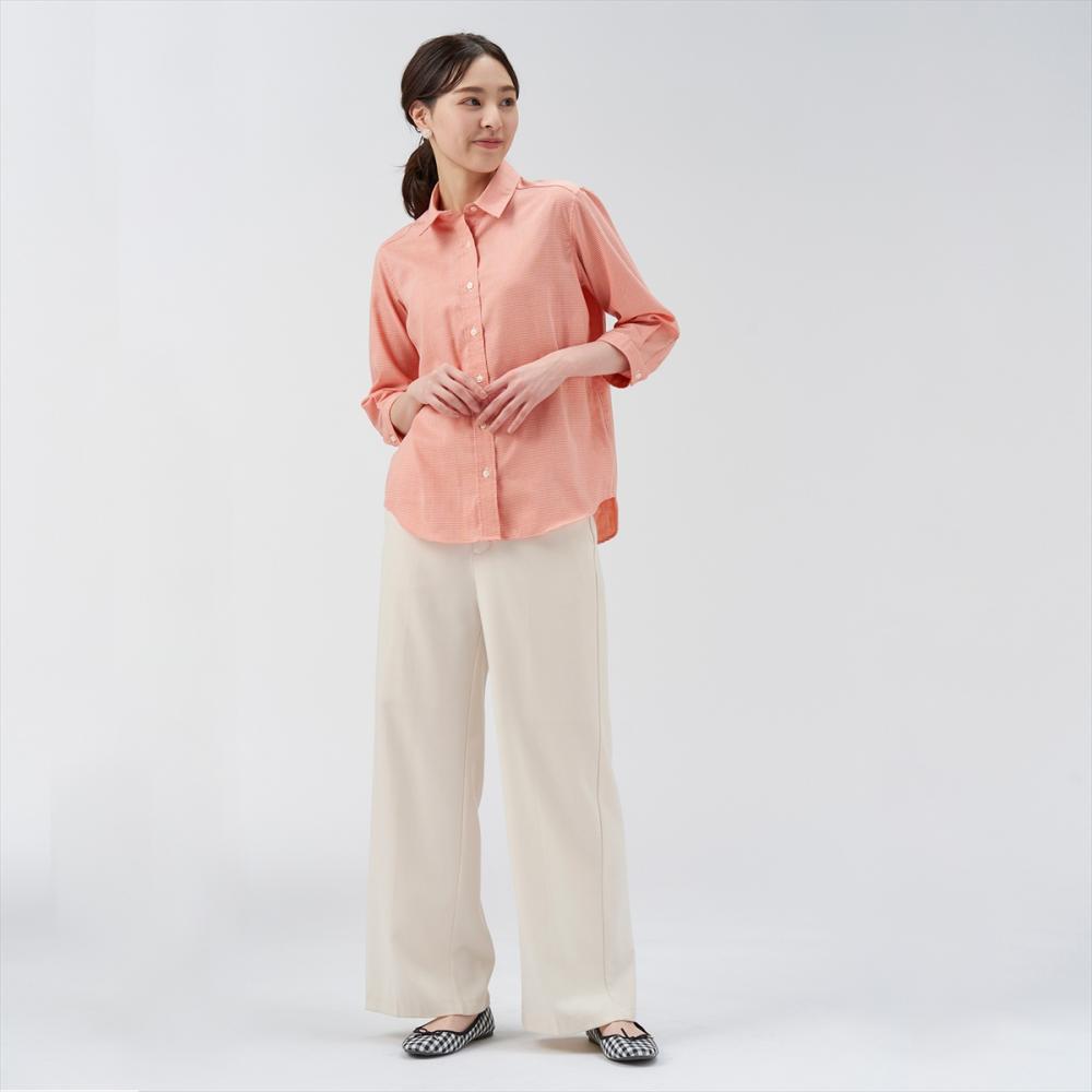 Pitta Re:)】 カジュアルシャツ ふわっとガーゼシャツ レギュラー 七分