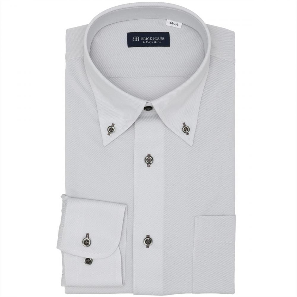 ボタンダウン 長袖 形態安定 ワイシャツ ニットシャツ ストレッチ