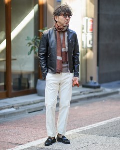 ラムナッパレザー スタンドカラー シングルライダース【SINGLE RIDERS