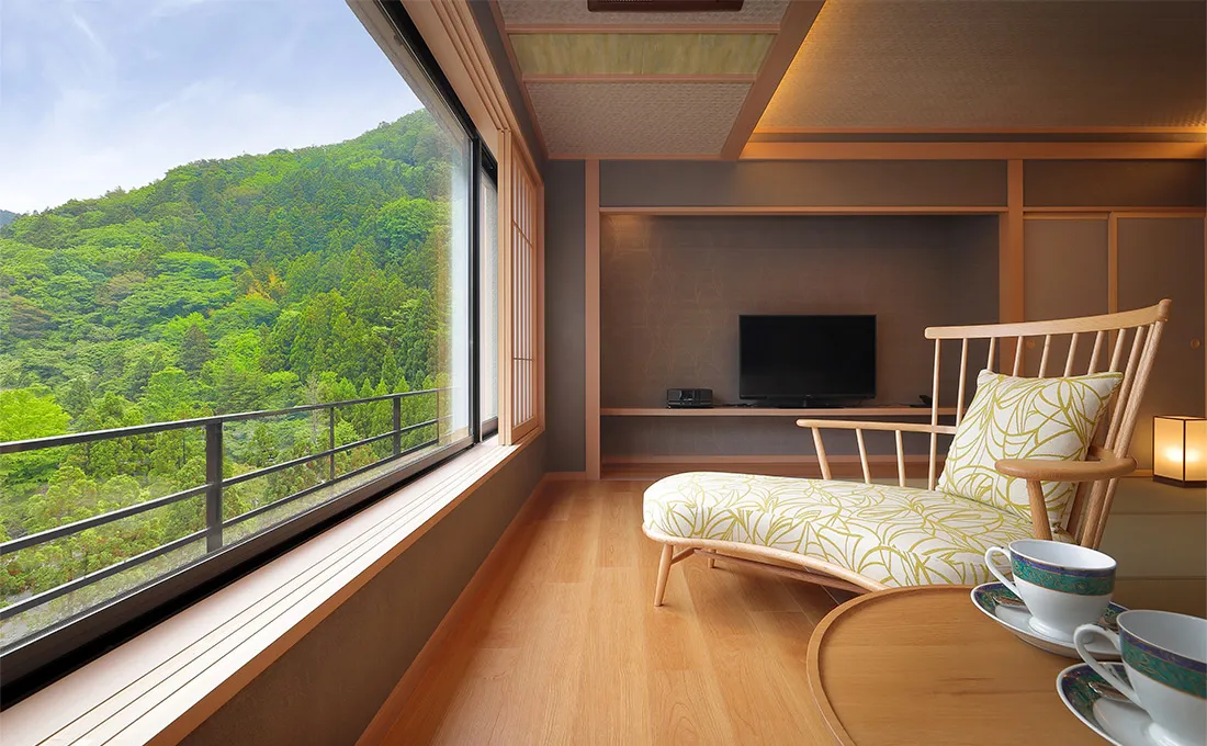 半露天風呂付き和洋室 そうてん | 山形県あつみ温泉旅館 | たちばなや