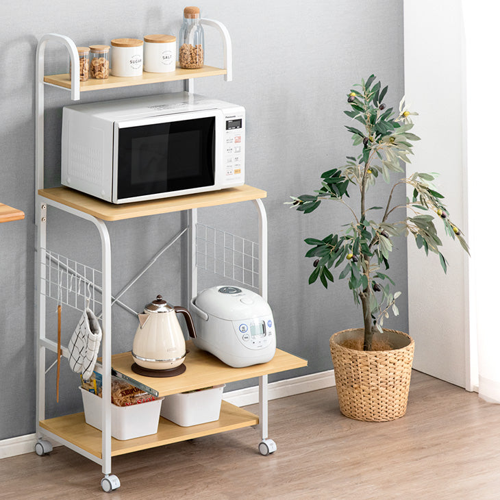 幅60］キッチンラック コンセント付き キャスター/アジャスター