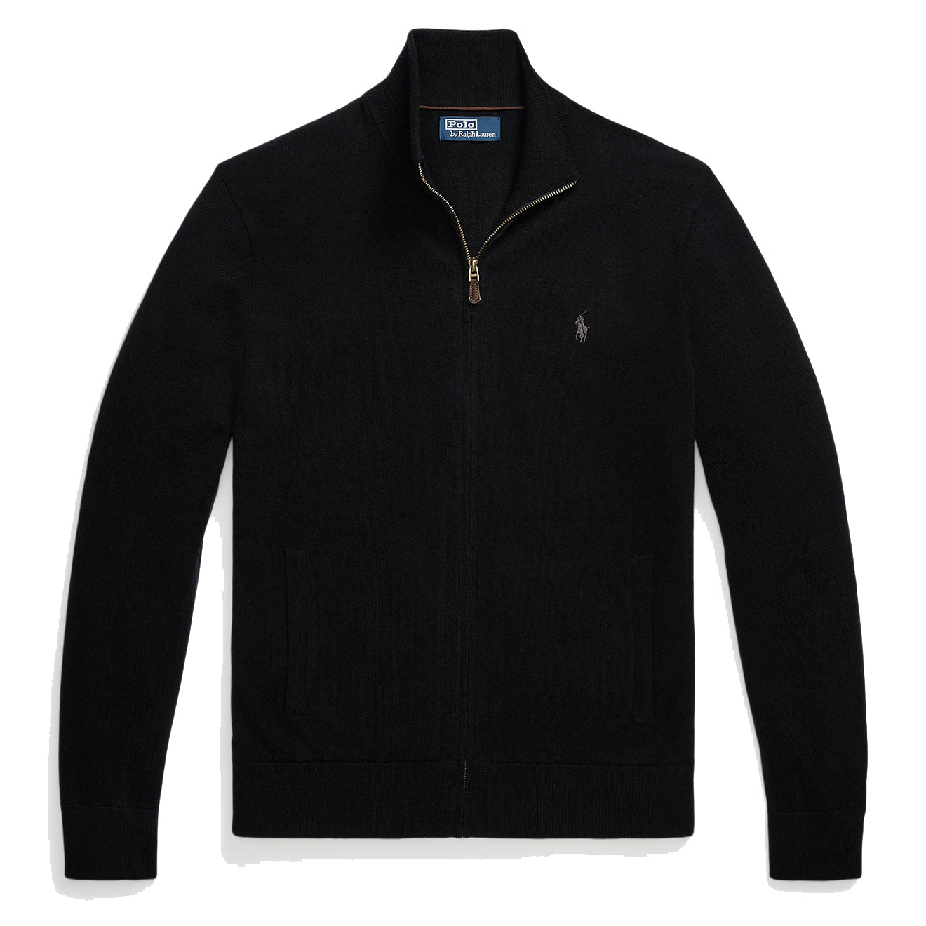 Polo Ralph Lauren Wool Full-Zip Jumper Polo Black | The Sporting Lodge