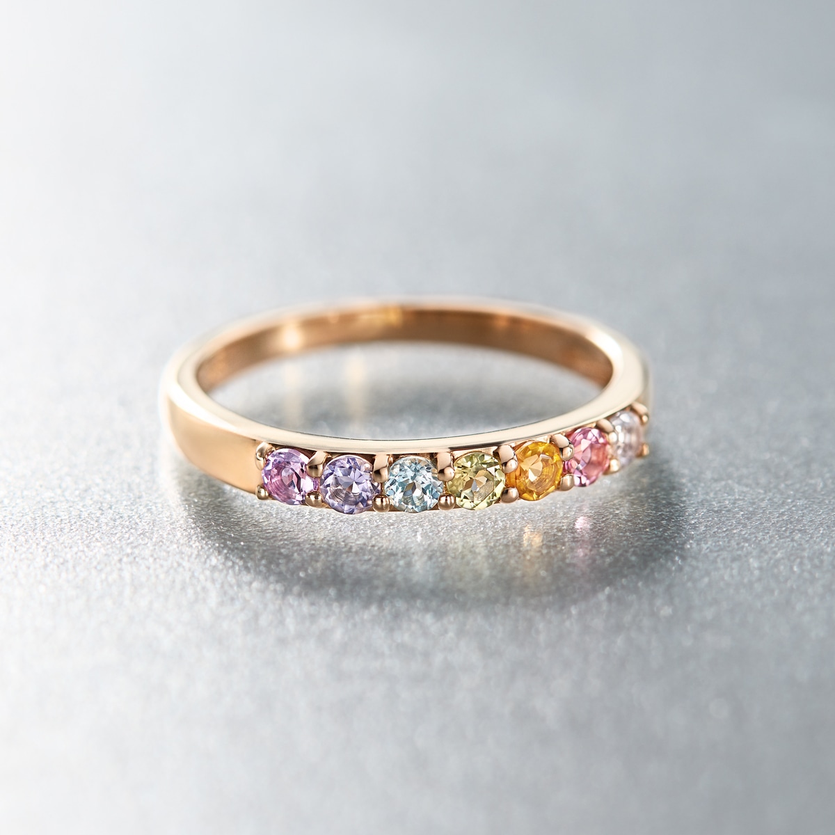 K10イエローゴールドマルチストーンリング（ピンキーリング）(RFR155