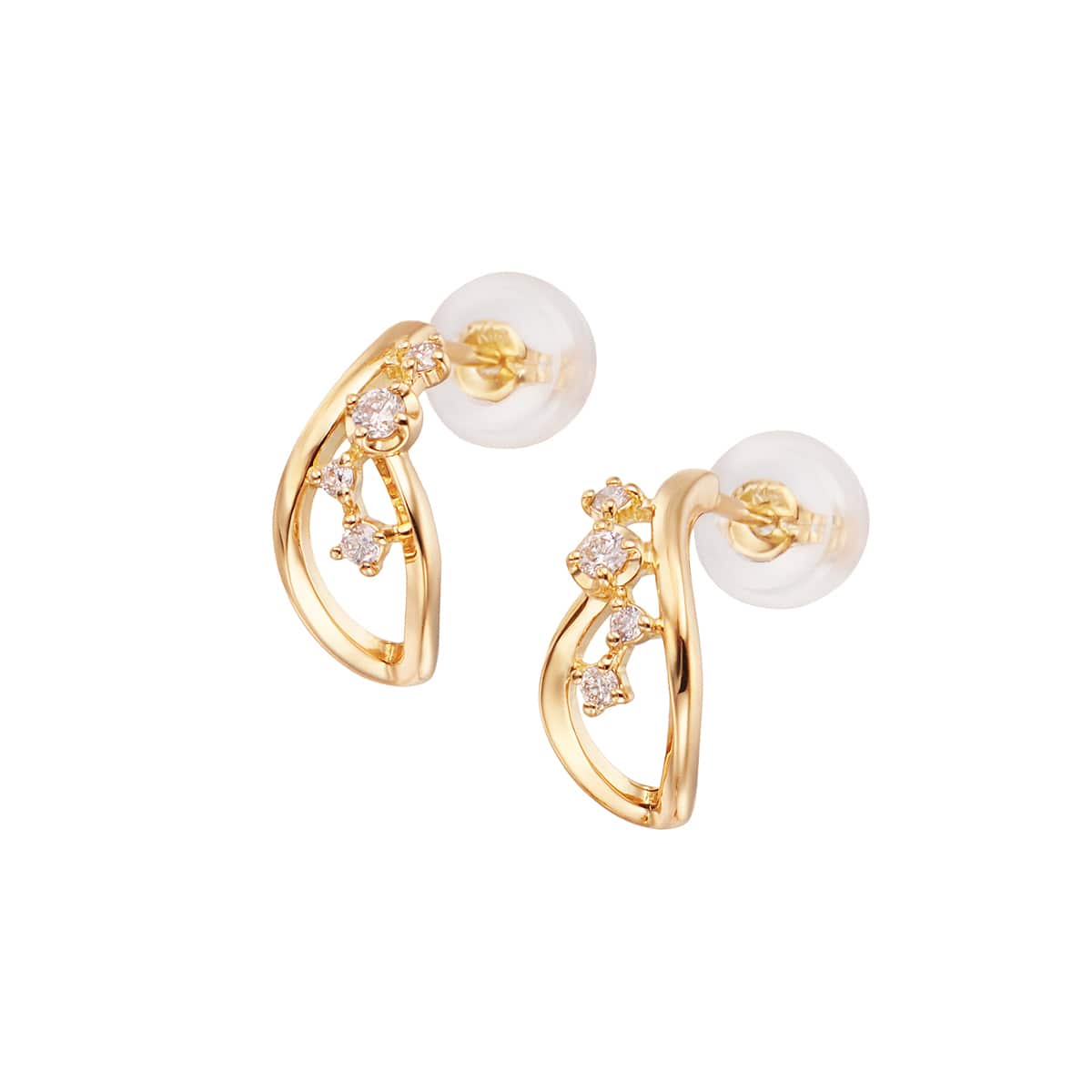 K18イエローゴールドダイヤモンドピアス(RPE361-003)|TSUTSUMI