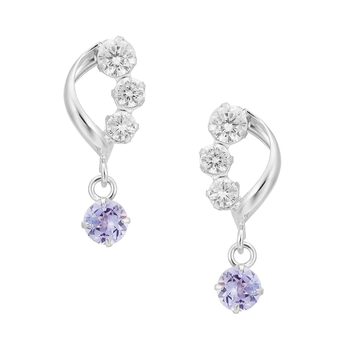 K10ホワイトゴールドタンザナイトピアス(RPE961-002)|TSUTSUMI