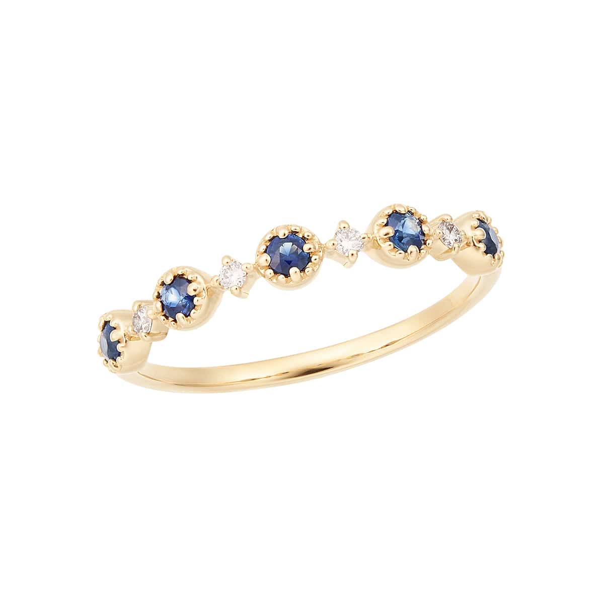 K10イエローゴールドサファイアリング(RFR718-002)|TSUTSUMI