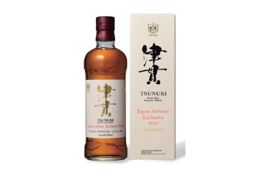 JAL、国際線機内販売で「シングルモルト津貫 JAL EXCLUSIVE 2025