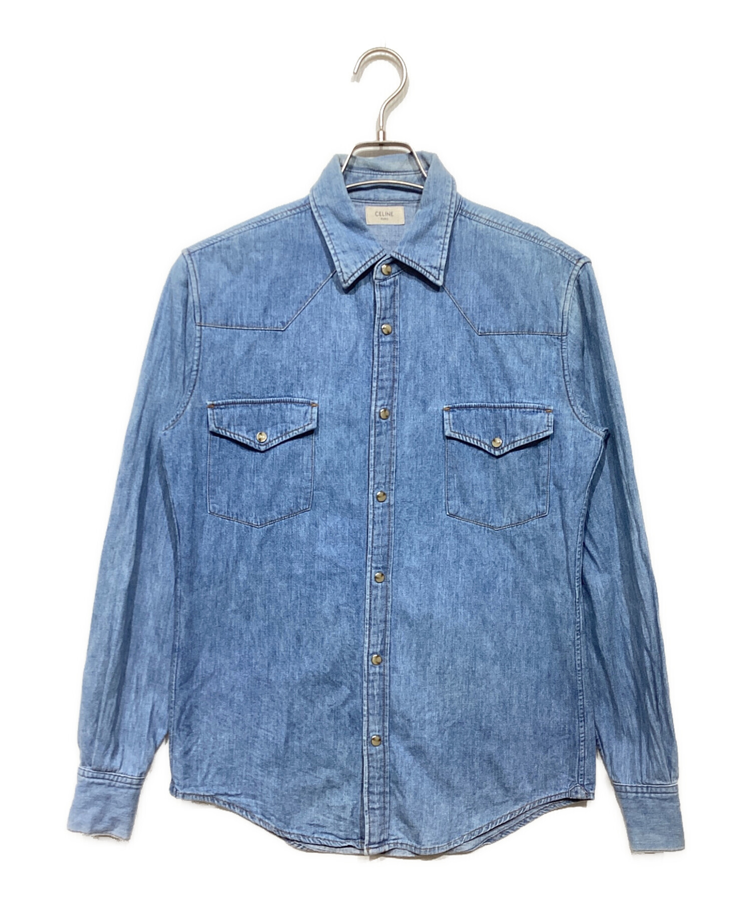 中古・古着通販】CELINE (セリーヌ) デニムウエスタンシャツ ブルー