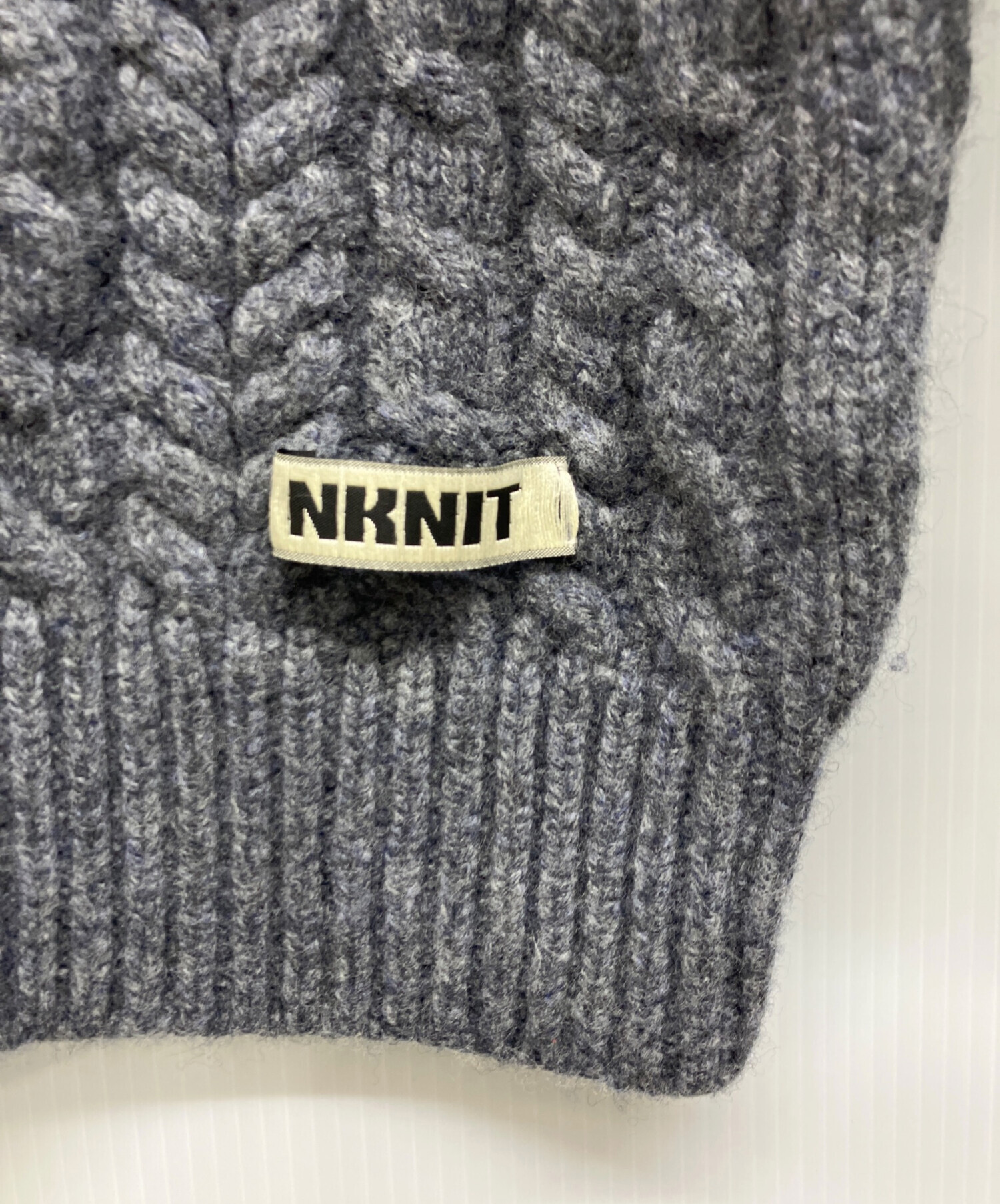 中古・古着通販】NKNIT (ンニット) ハートケーブルニット グレー