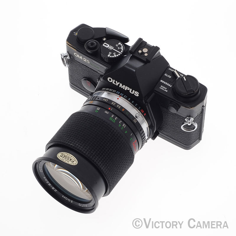 Olympus OM-2S Program Black Film Camera Body w/ 28-85mm Zoom Lens [EXC