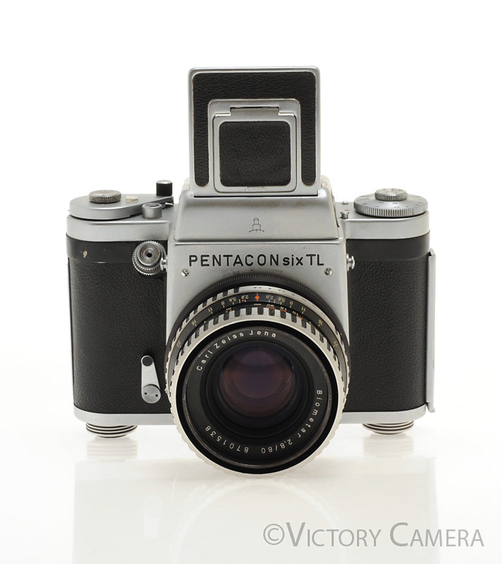Pentacon Six TL 6x6 Medium Format Camera 80mm f2.8 Zeiss Lens WLF [EXC