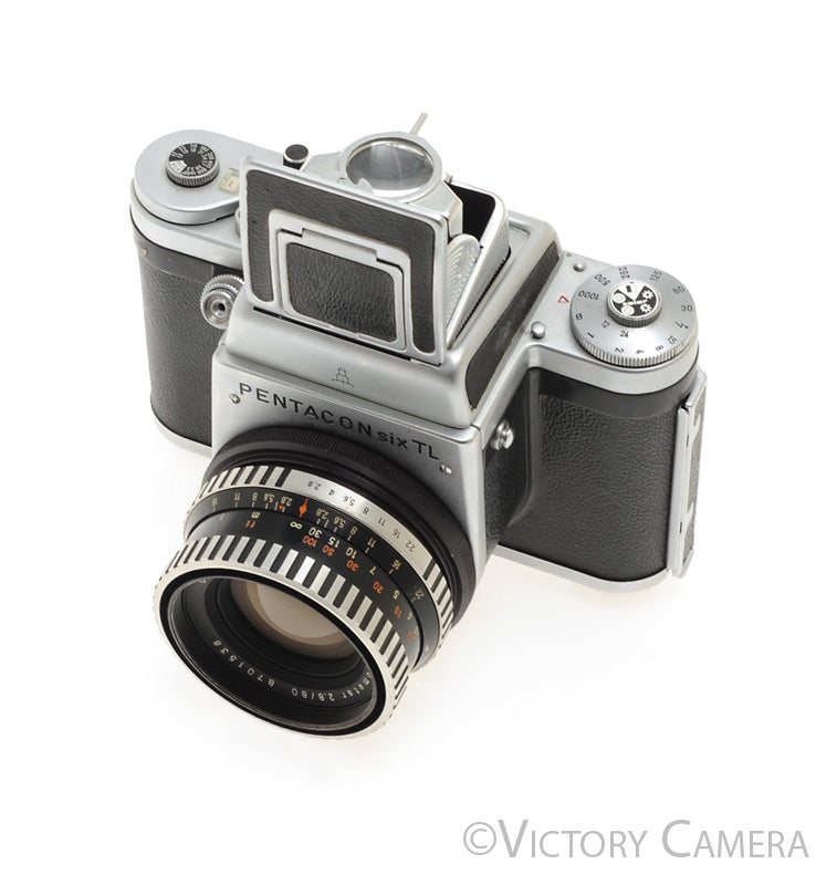 Pentacon Six TL 6x6 Medium Format Camera 80mm f2.8 Zeiss Lens WLF [EXC