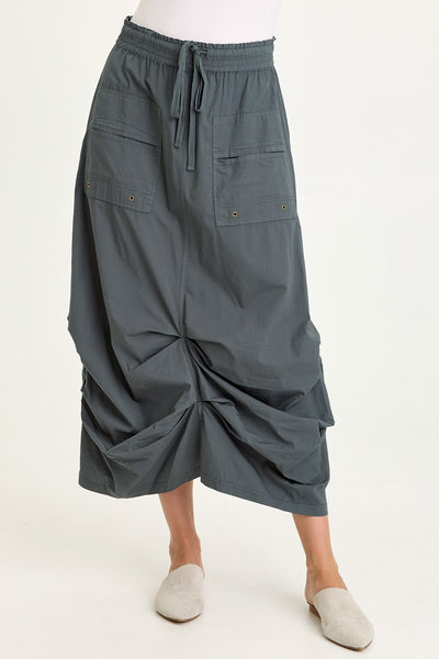 Wearables Hedvig Stretch Poplin Pleated Bubble Hem Skirt