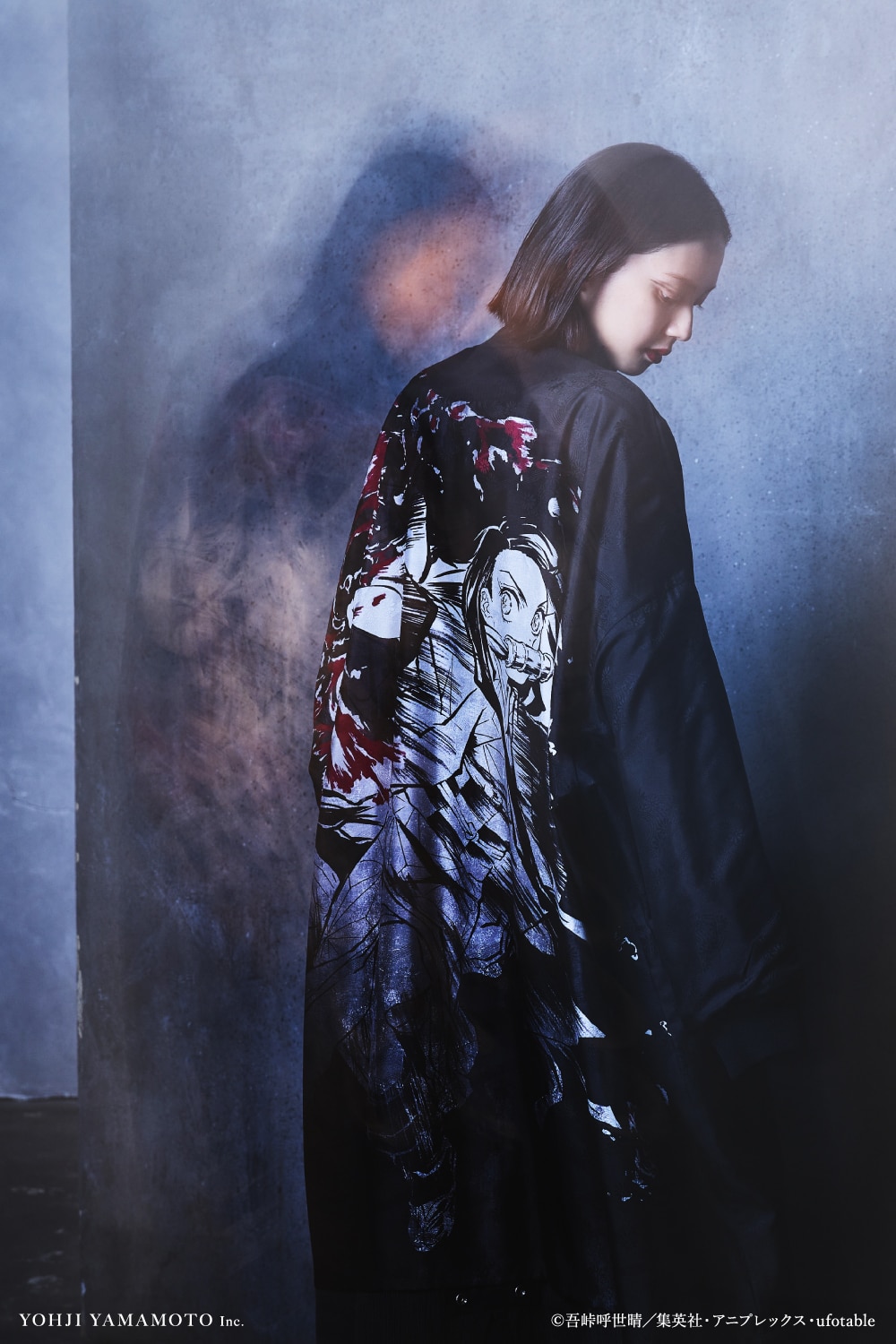 Ground Y×鬼滅の刃 ヨウジヤマモト 煉獄杏寿郎 パーカーシャツ 黒