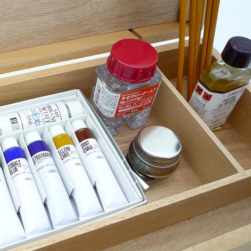 ゆめ画材 オリジナル 油絵具 スタートセット 木製パレット付き 木箱