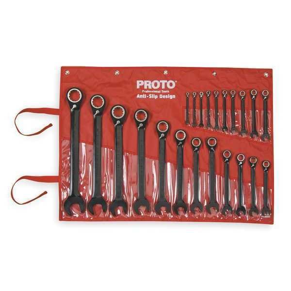 Proto Ratcheting Wrench Set, Metric, 6 mm to 36 mm, 22-Piece JSCVM