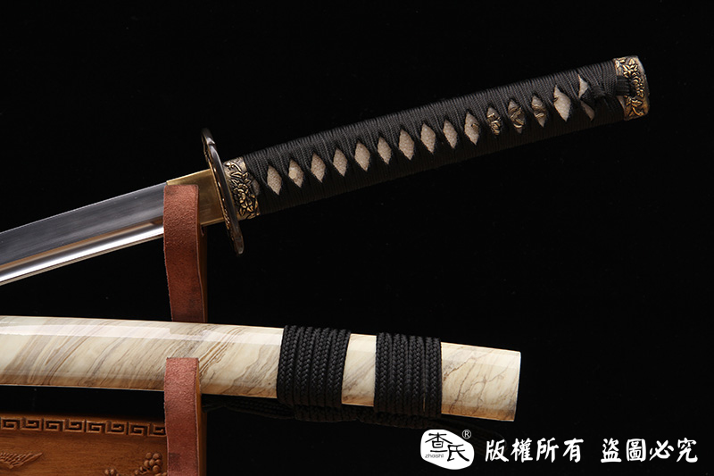12寸T10焼刃三色研磨『海妖短刀』古兵器 武具 刀装具 日本刀 模造刀