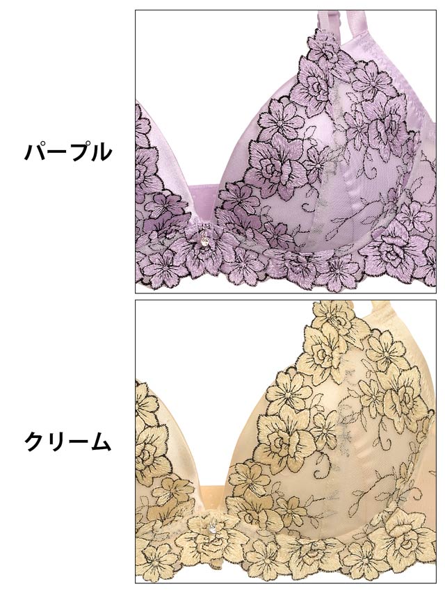 EFサイズ】シックエンブロイダリーフルールブラジャー&フルバック