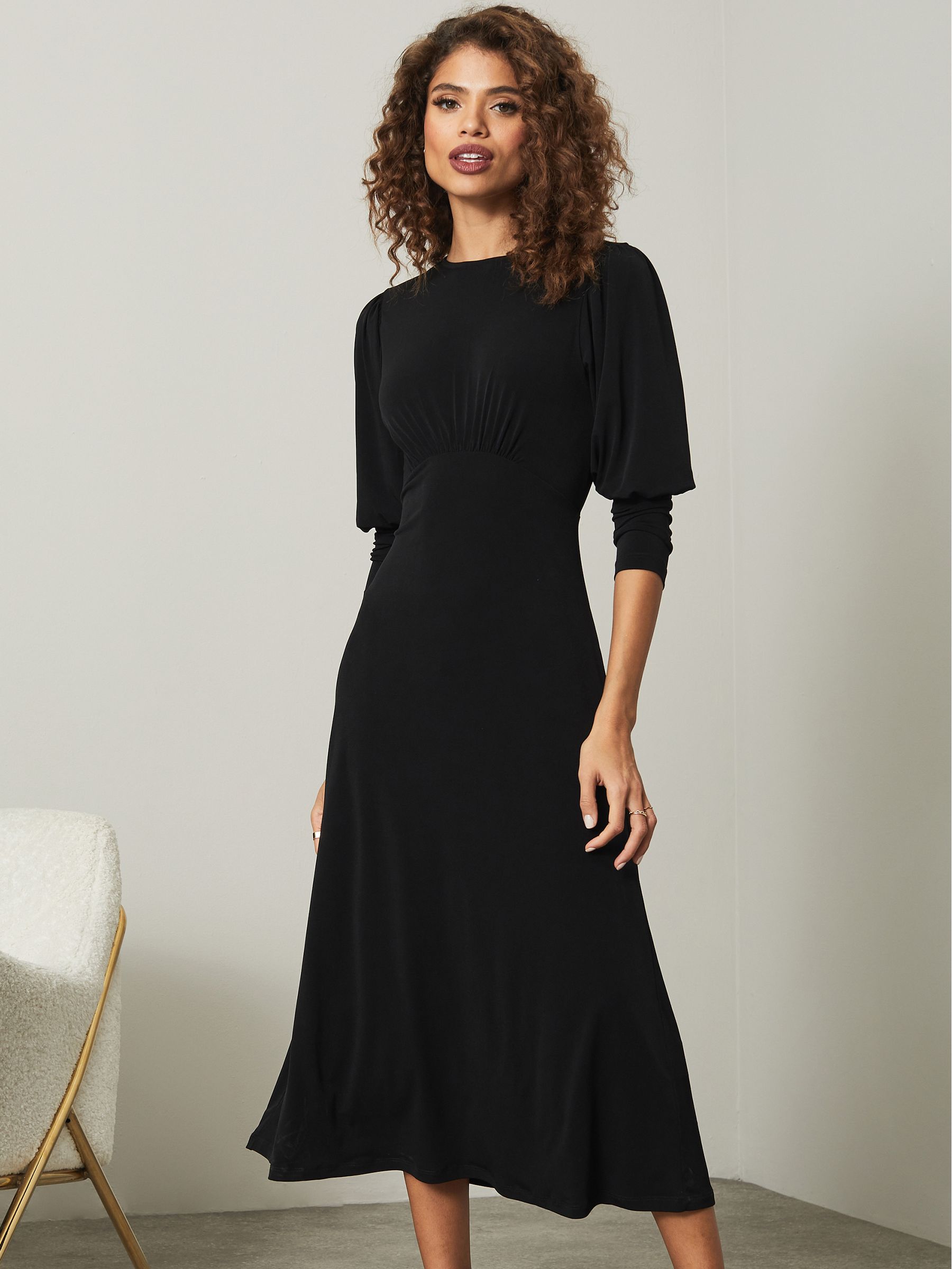 Herlipto Herlipto puff sleeve jersey dress M official website