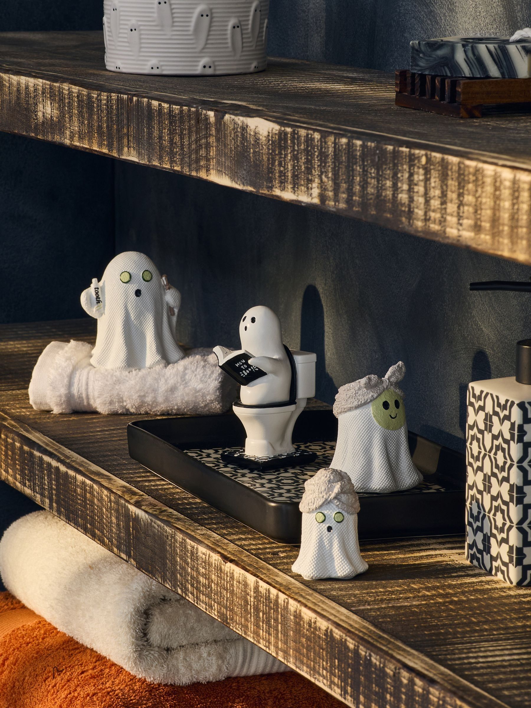 Buy White Ghost Toilet Ornament from Next USA
