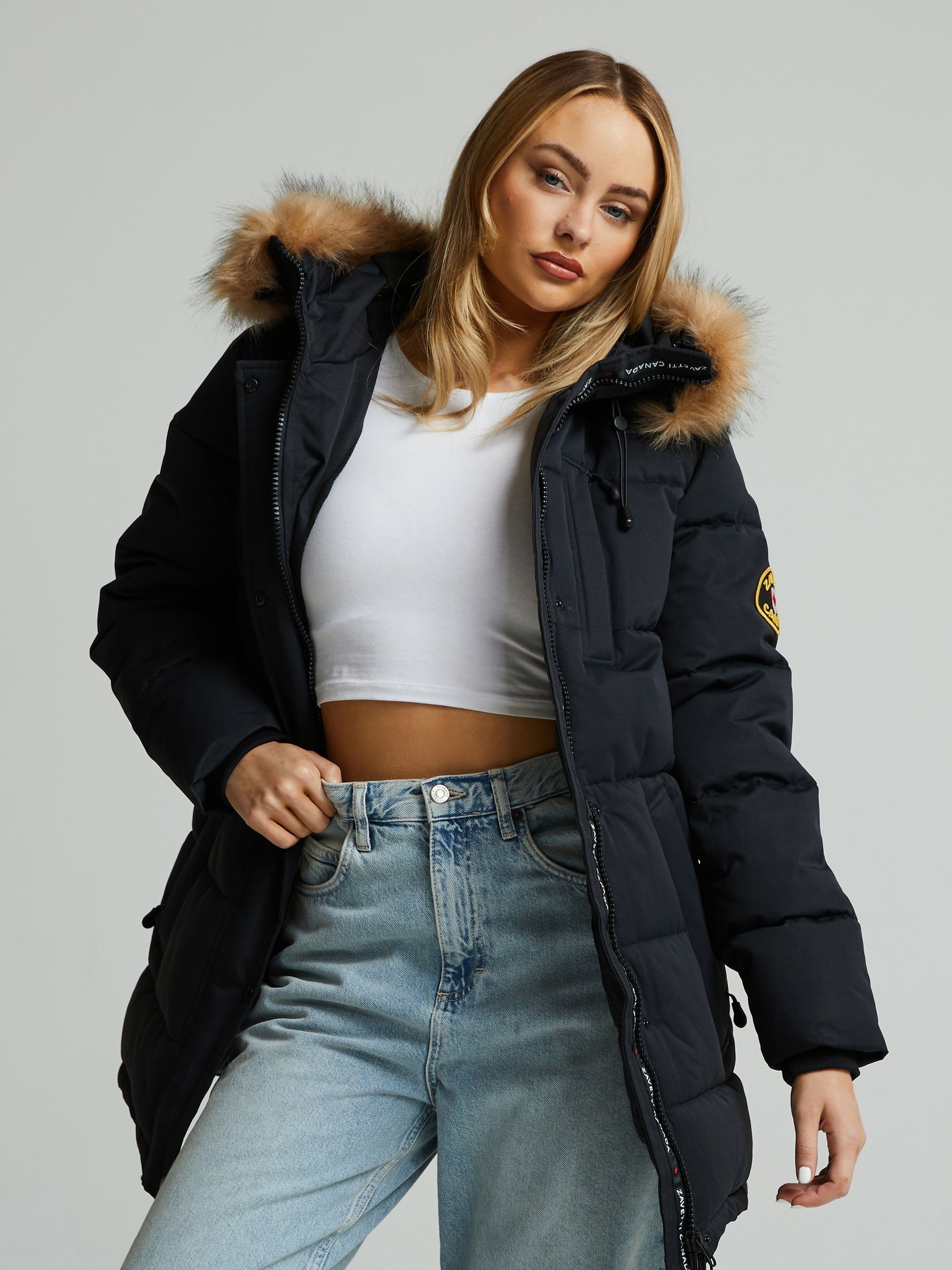 Buy Zavetti Canada Jet Black Goshawa Puffer Parka Jacket from Next USA