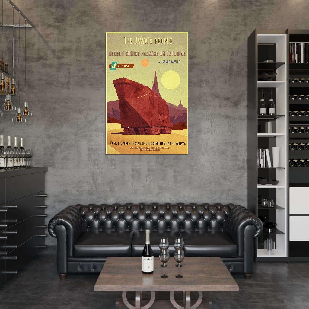 Tatooine Sandcrawler Jawa Desert Planet Star Wars Vintage Retro