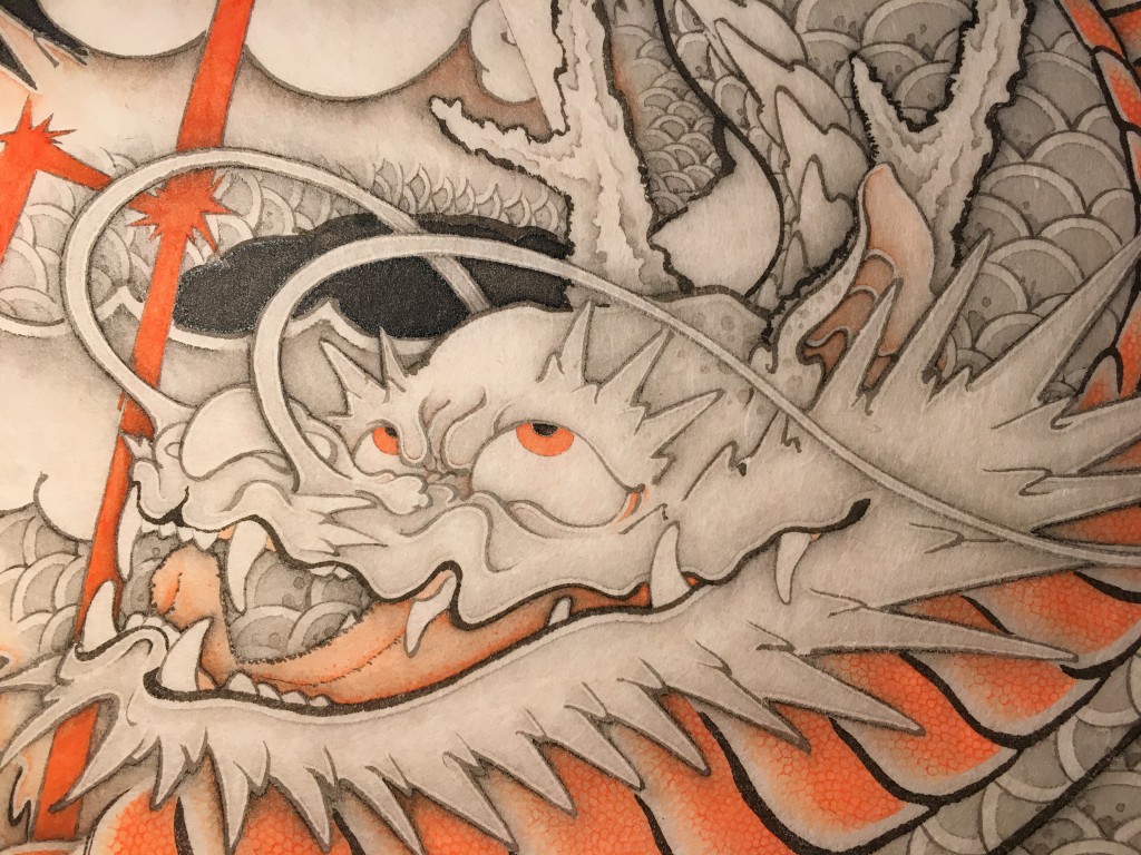 肉筆浮世絵『龍図 台風襲来』 | yakudo-kan