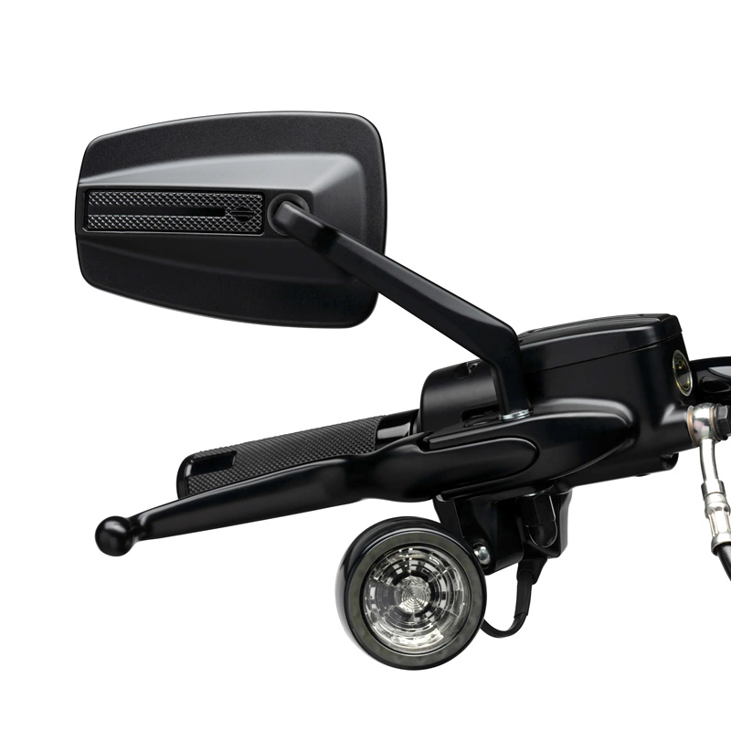 ハーレー純正□エンパイア ミラー ブラックマシンカット HARLEY