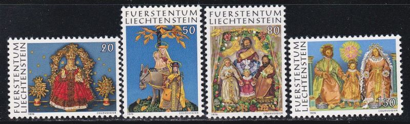 リヒテンシュタイン切手 1976年 クリスマス 4種 - すてきな郵便屋さんciel