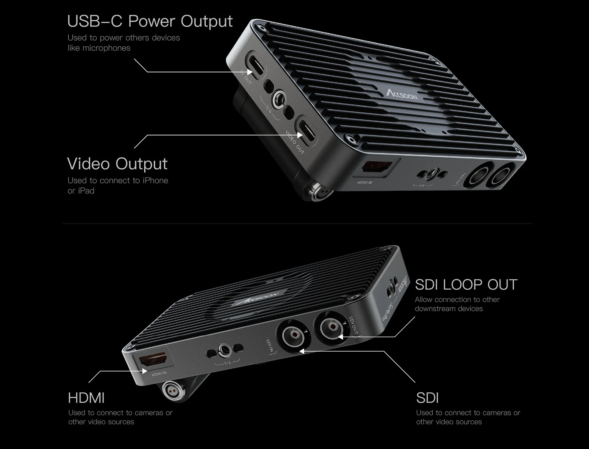 Accsoon UIT02-S HDMI/SDI to iOS ビデオキャプチャーアダプター SeeMo