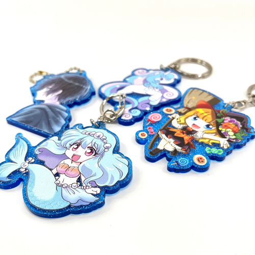 ラメアクリルキーホルダー（ブルー） | アクリルワン