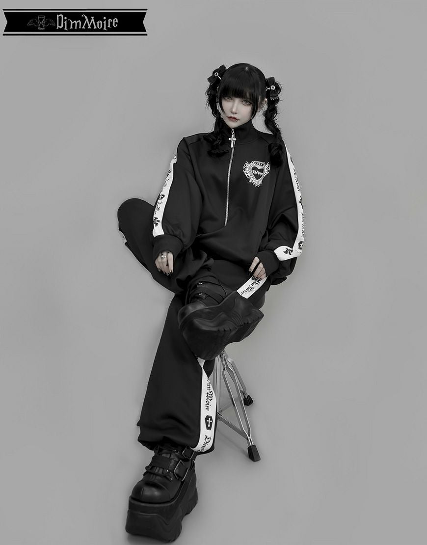 DimMoire【ディムモアール】ロゴプリントジャージトップス/Black