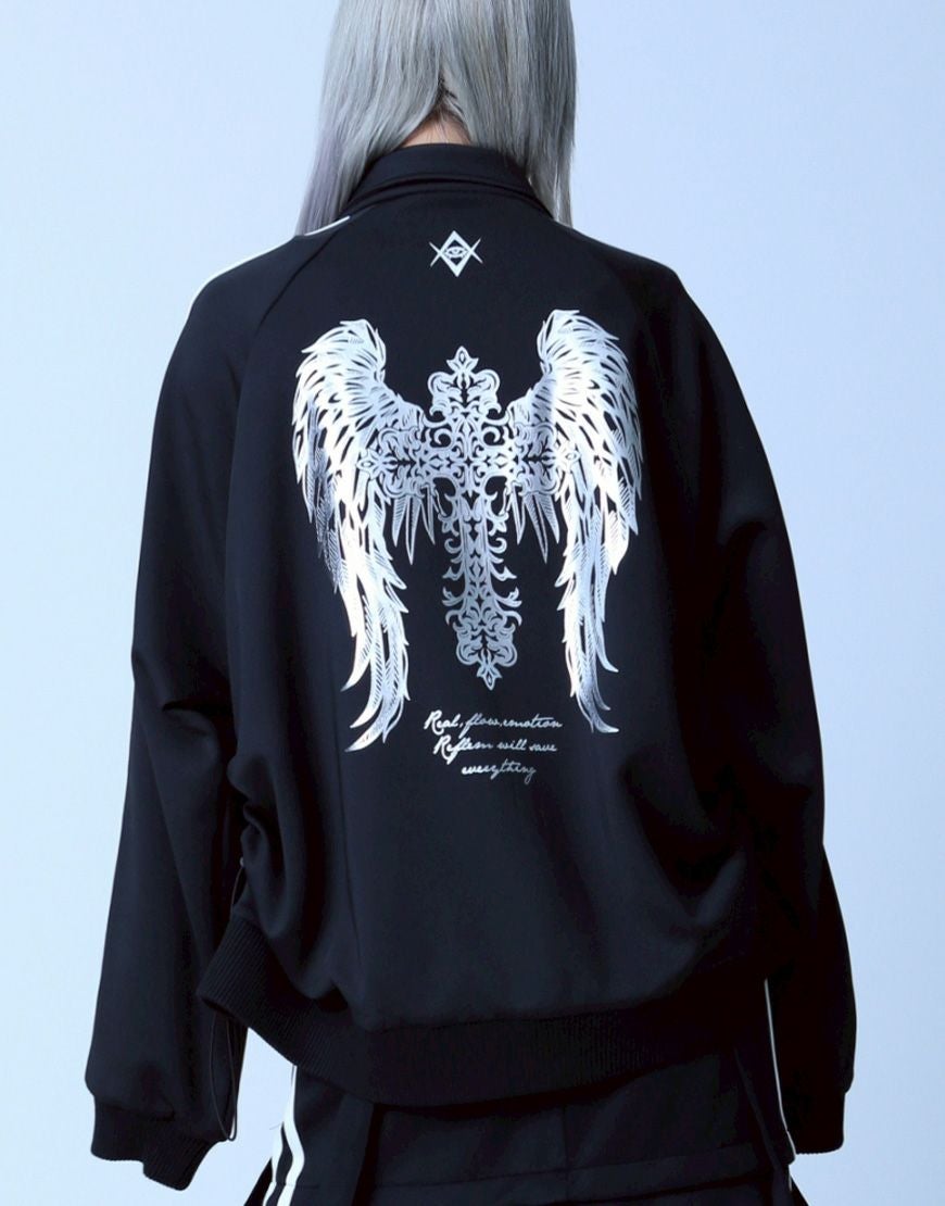 REFLEM【レフレム】箔プリントシャーリングトラックジャケット全3色