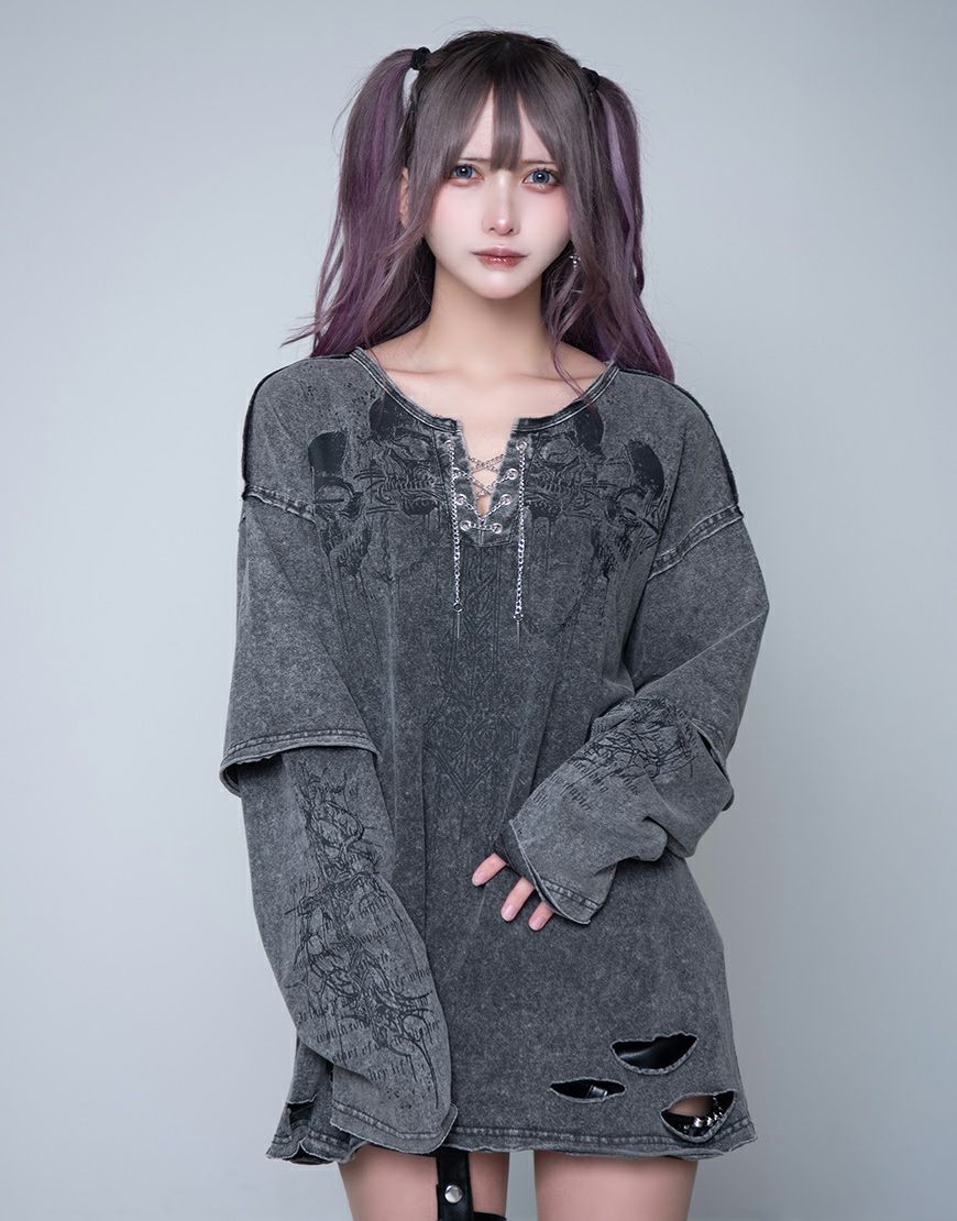 DimMoire【ディムモアール】Bloody Altar ロンT/Black