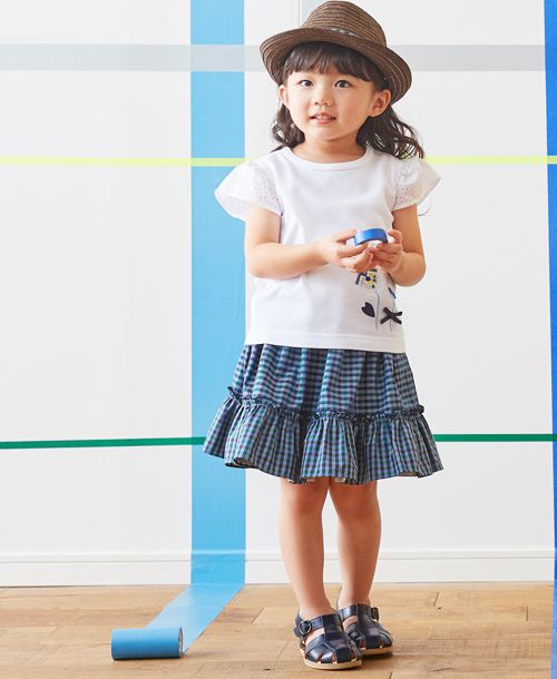 ファミリア スカート 120 120ファミリア familiar チェックプリーツ