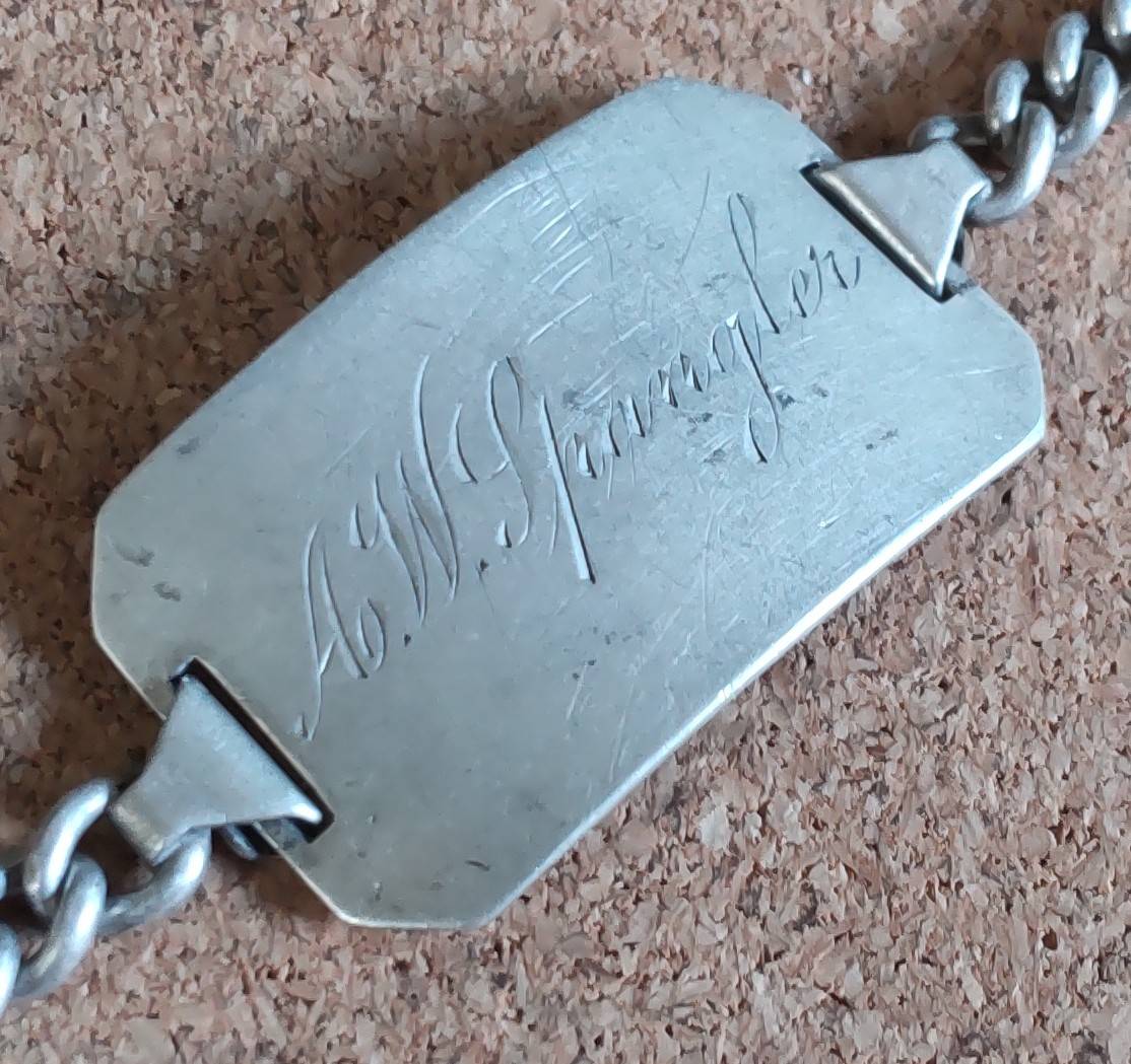 ビンテージ シルバー シルバー製 ヴィンテージIDブレスレット104g id