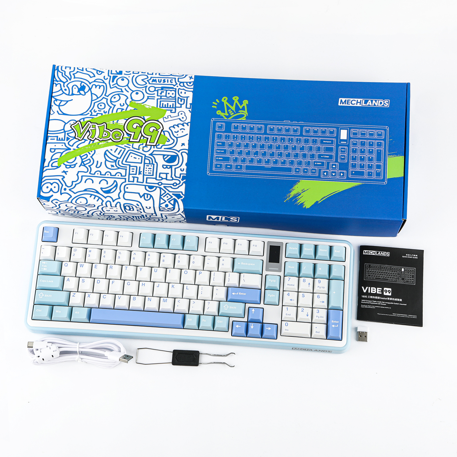 MechLands Vibe99 1800 Layout Gasket-mounted Wired/Bluetooth/2.4GHz