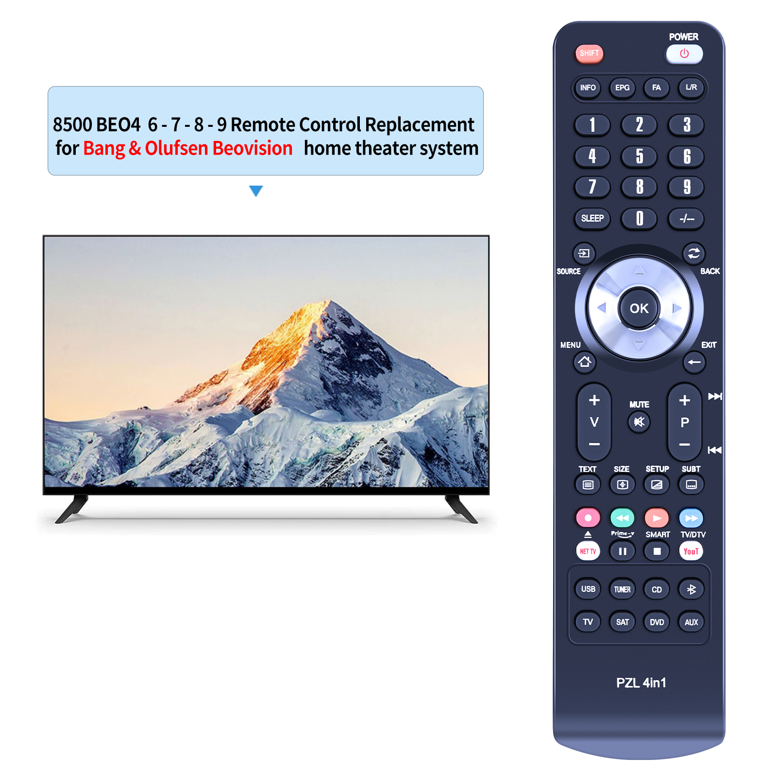 Bang & olufsen beo4,bebovision,6-7 - 8-9, 8500用のリモコン