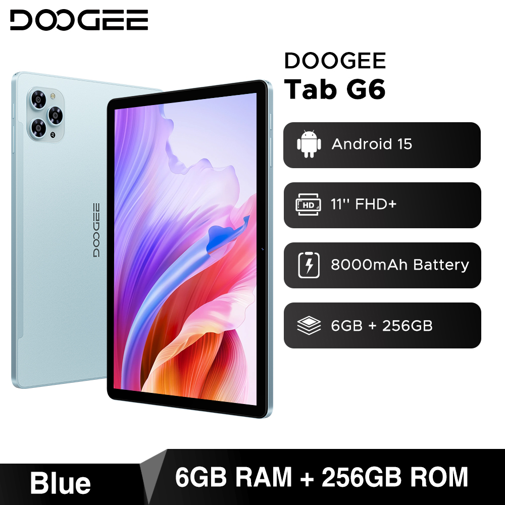DOOGEE Tab G6 Tablet PC Android 15 Dual Speakers 11'' Display 30GB