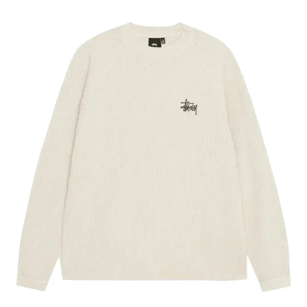 Stussy Raglan Thermal Long-Sleeve Crew Bone – AFV Clothes