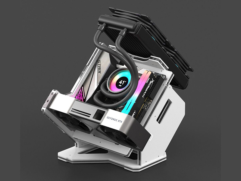 組み立て式アクリルMini-ITXケース「GEEEK Rhino S Mini ITX Open Air