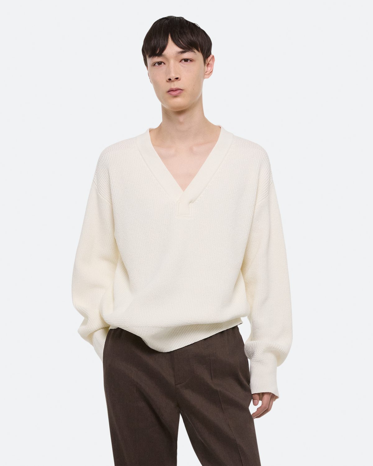 Helmut Lang Ribbed V-Neck Sweater | HELMUTLANG.COM