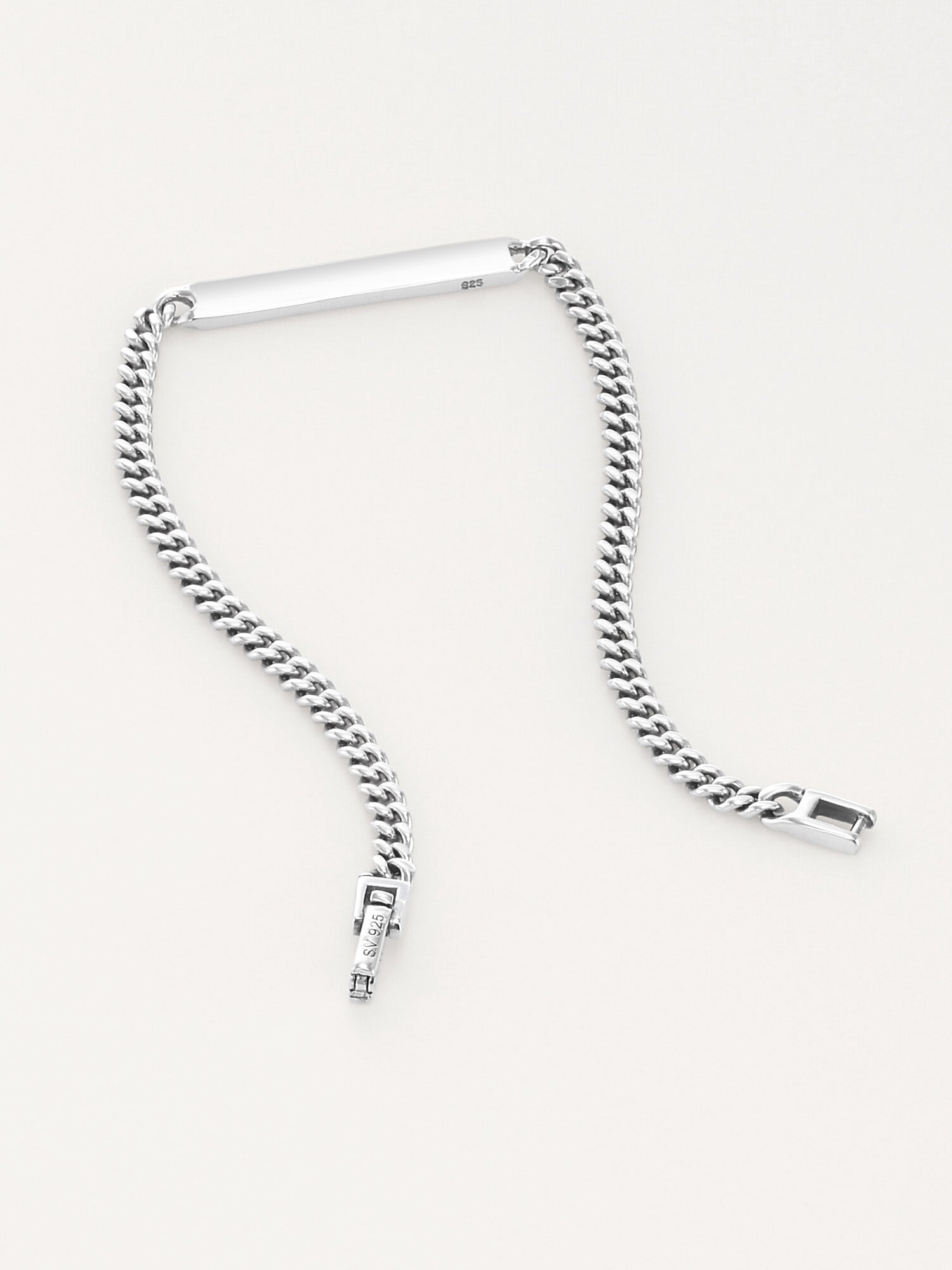 プレートチェーンブレスレット | 鏡面プレートが輝くシルバー925