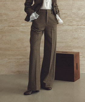 LOULOU WILLOUGHBY】ガンクラブチェックワイドパンツ|allureville