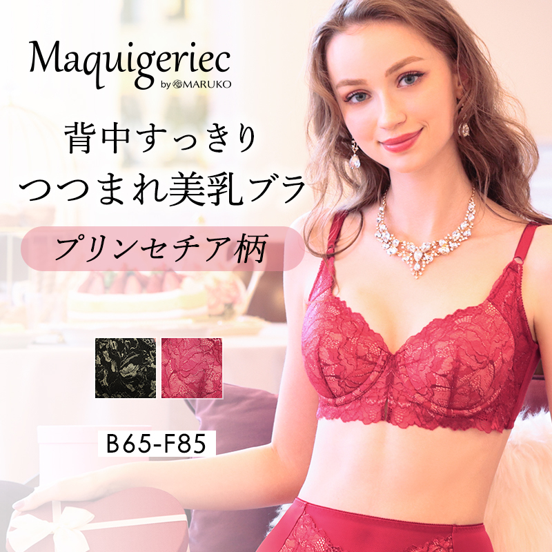 背中すっきり つつまれ美乳ブラ プリンセチア柄 | 補整下着(補正下着